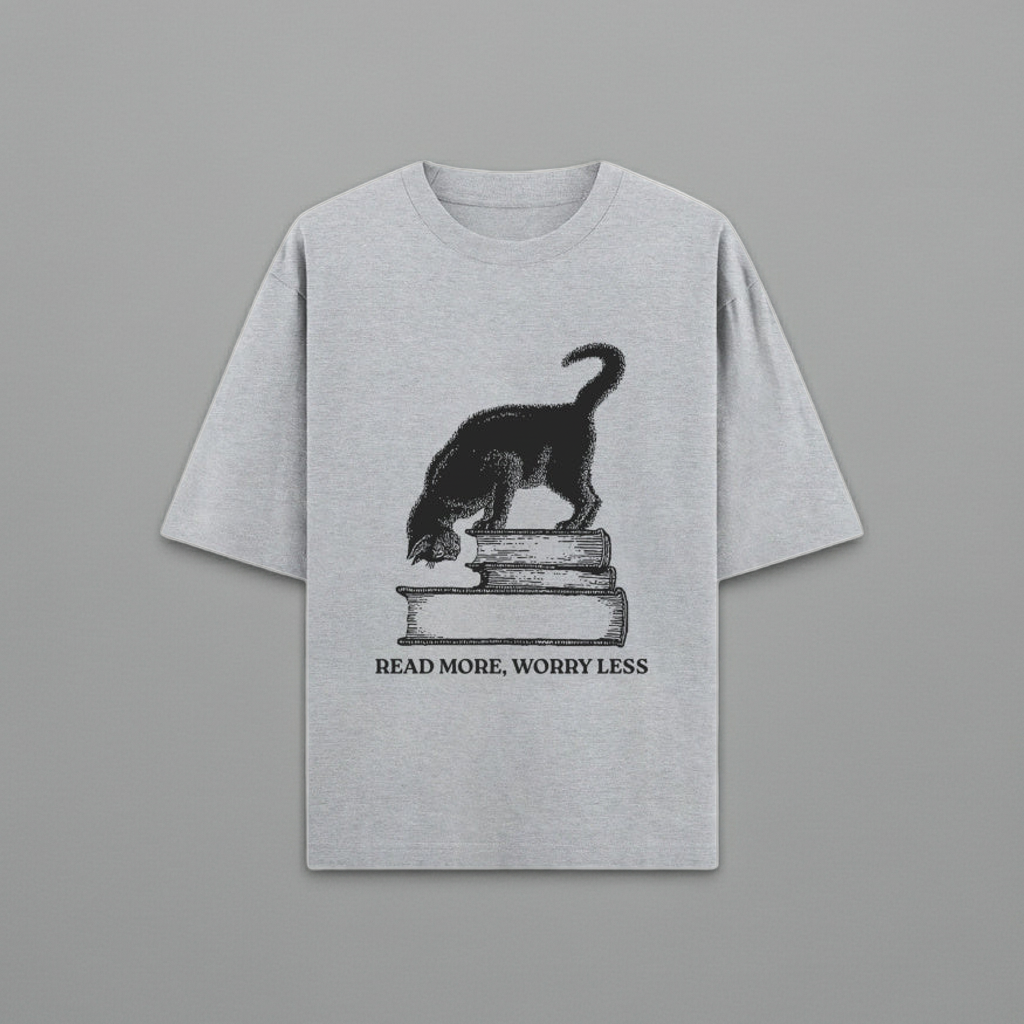 LowKeyloud "Read More" Oversized Heavyweight Cotton T-Shirt