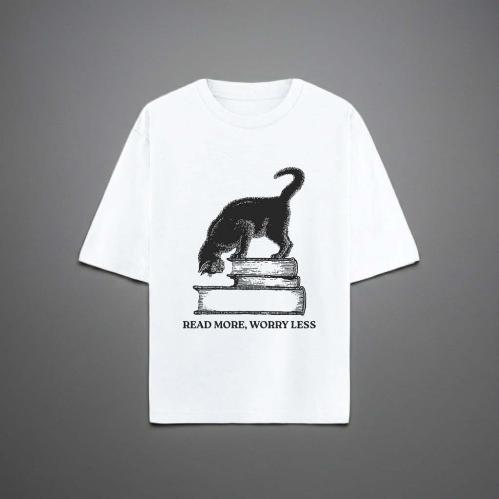 LowKeyloud "Read More" Oversized Heavyweight Cotton T-Shirt