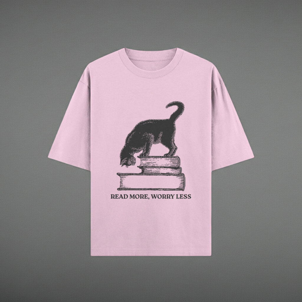 LowKeyloud "Read More" Oversized Heavyweight Cotton T-Shirt