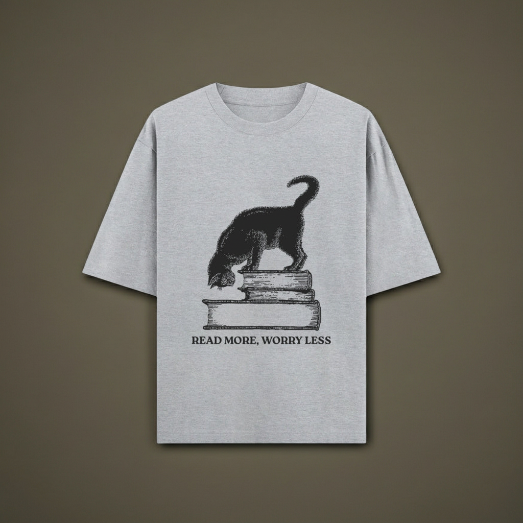 LowKeyloud "Read More" Oversized Heavyweight Cotton T-Shirt